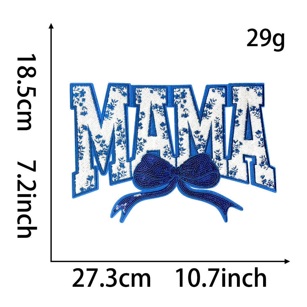 MAMA sequins chenille holiday patch ironing embroidery cloth stickers