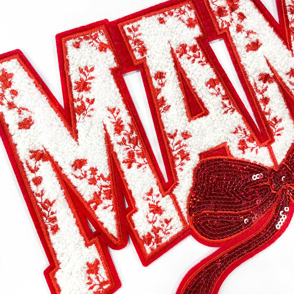 MAMA sequins chenille holiday patch ironing embroidery cloth stickers