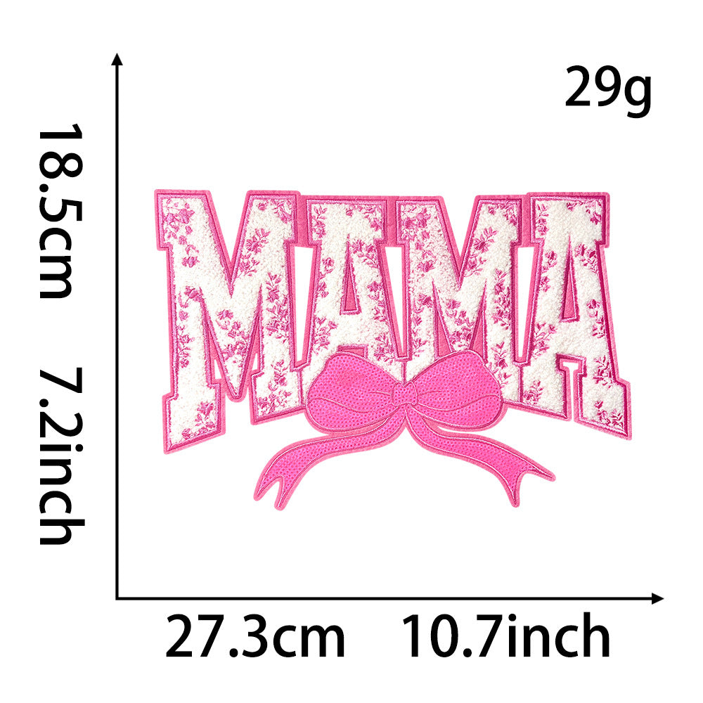 MAMA sequins chenille holiday patch ironing embroidery cloth stickers