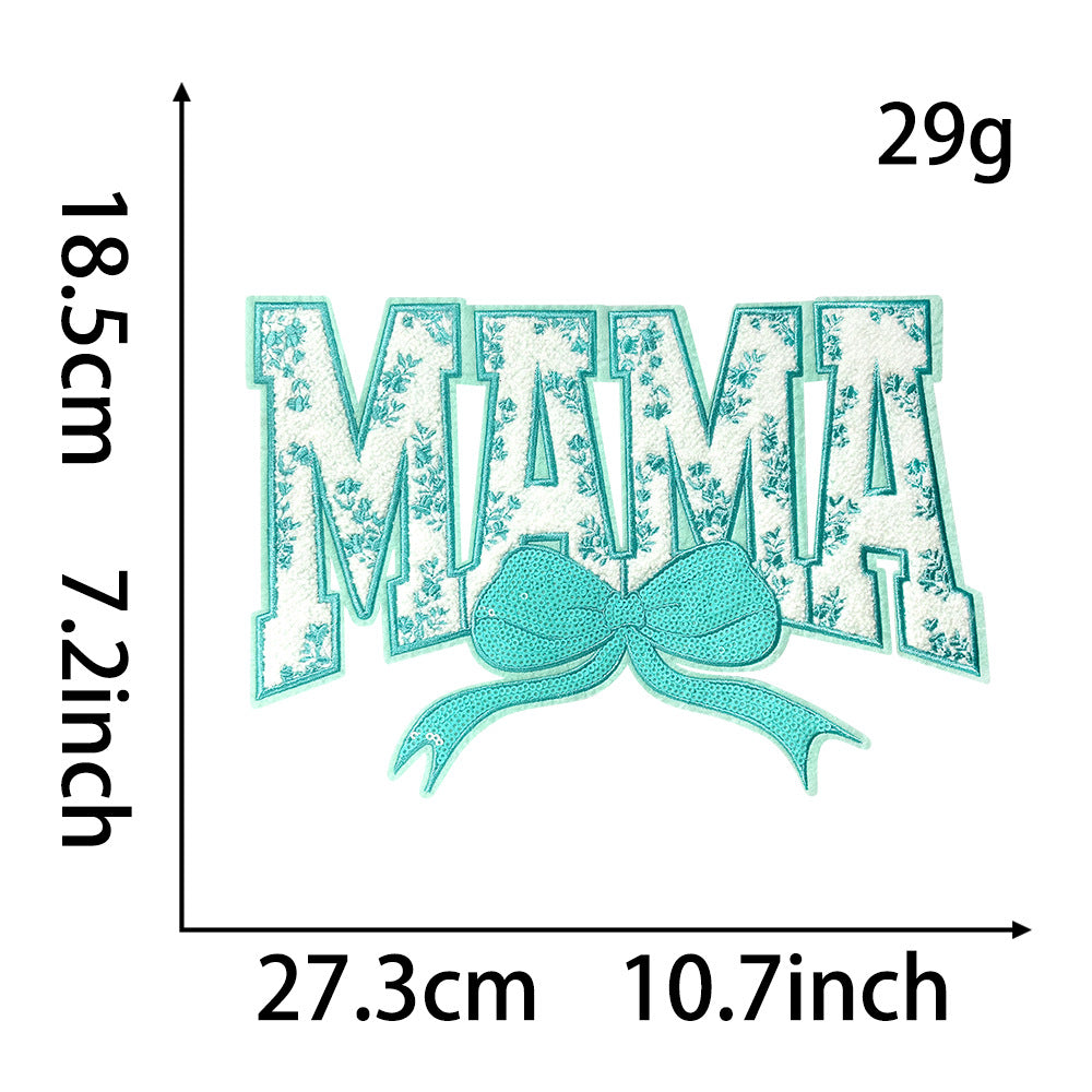 MAMA sequins chenille holiday patch ironing embroidery cloth stickers