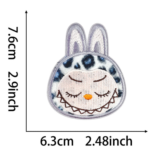 Labubu cartoon embroidered cloth patch cute expression DIY decorative patch clothing bag accessories