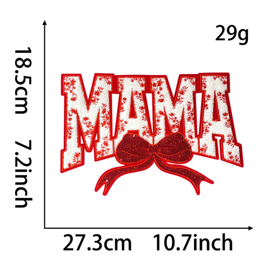 MAMA sequins chenille holiday patch ironing embroidery cloth stickers